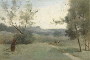 乡村田野风景油画