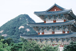 韩国传统古建筑宝塔景观