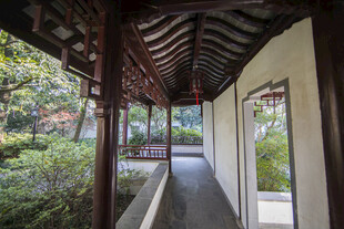 中式庭院回廊景致