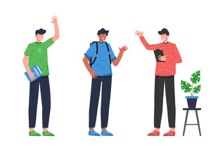 男学生插图