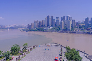 重庆城市江边风光美景