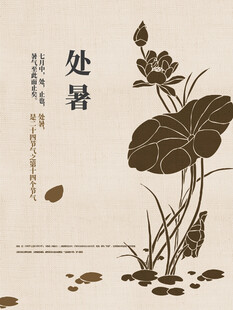 处暑时节荷花插画