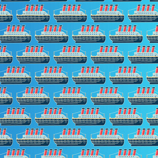 海上轮船图案背景