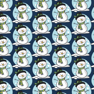 可爱雪人图案背景纹理