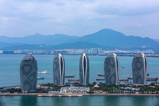 三亚地标建筑城市景观