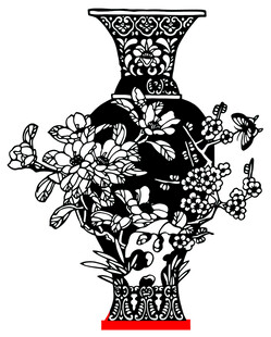 中式花卉纹精美花瓶