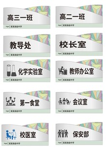 学校办公室门牌展示