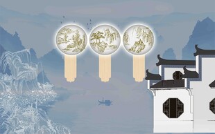 中式古风货币与建筑景观