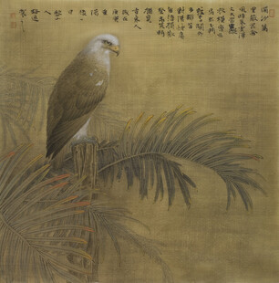 古画中栖息于枝叶的飞鸟