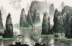 奇峰秀水之景
