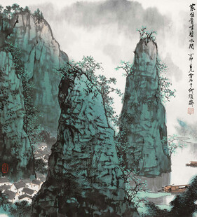 水墨山水间的奇峰异景