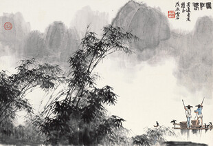 水墨山水国画意境图