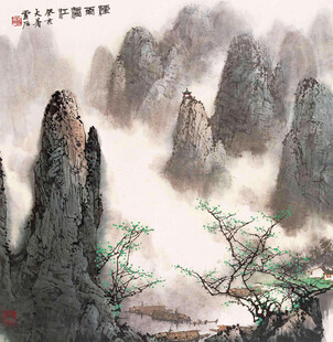 水墨山水间的奇峰幽景
