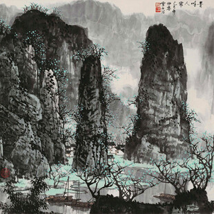 水墨山水间的奇峰异景