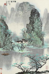 水墨山水间的静谧景致