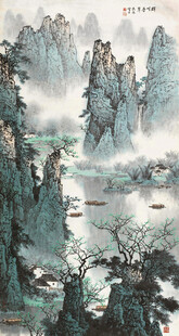 水墨山水国画风景图