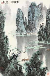水墨山水国画风景图