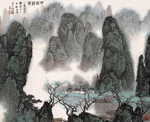 水墨山水间的奇峰异景