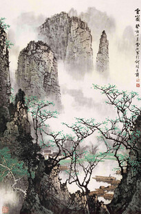 水墨山水间的缥缈景致