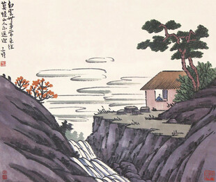 山间小屋旁的清幽溪流