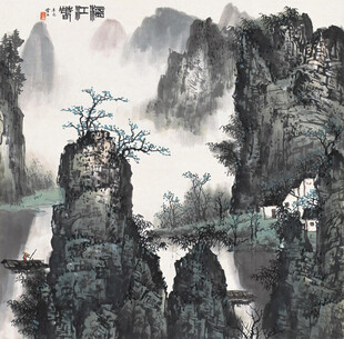 水墨山水间的奇峰异景