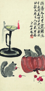 烛台松鼠瓜果