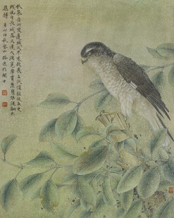 枝头栖鸟图