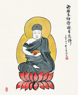 坐于莲花的佛像