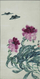 水墨花卉飞鸟写意画