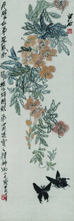 双犬伴花图