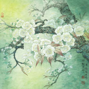 水墨梅花枝头绽放