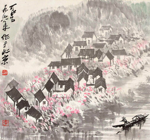 泛舟赏春景