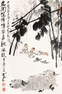 童趣牧归图