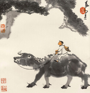 牧童骑牛图