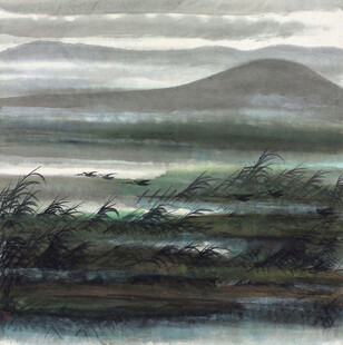 水墨风格山川风景图