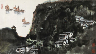 水墨山水间的古韵景致