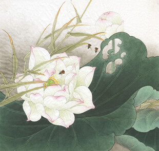 水墨荷花图
