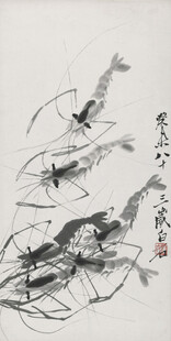 水墨群虾图