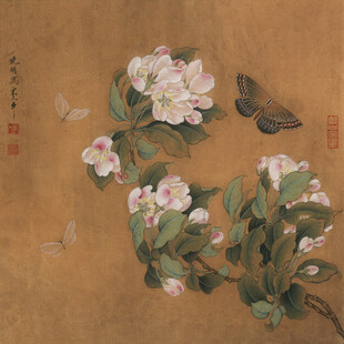 工笔花卉蝴蝶图