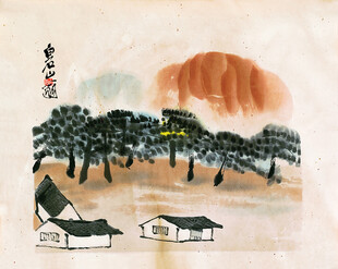 水墨山林间的静谧小屋