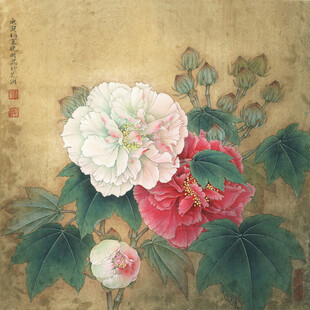 国画牡丹花卉图