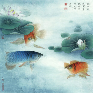 水墨锦鲤图