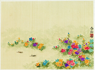 中式花卉装饰背景图