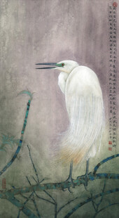 白鹭栖于枝间