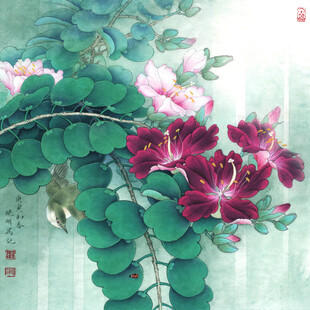 水墨风花卉图