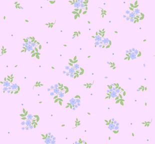 粉色底蓝花清新花卉图案