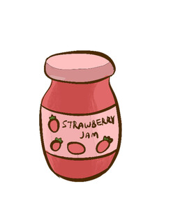 草莓果酱罐插画