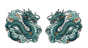 国风青龙图案
