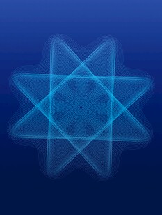 蓝色几何星形发光图案