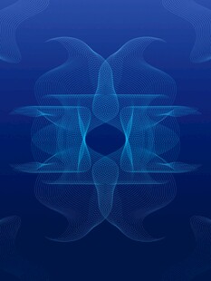 蓝色梦幻对称抽象图案